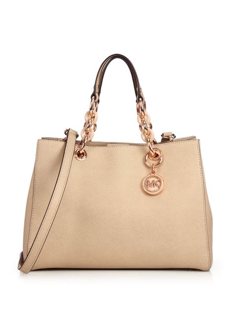 michael kors cynthia signature satchel|Cynthia Saffiano Leather Satchel .